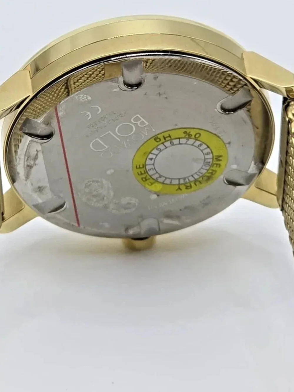 Movado Bold Mens Gold Tone Mesh Bracelet Brown Dial Watch